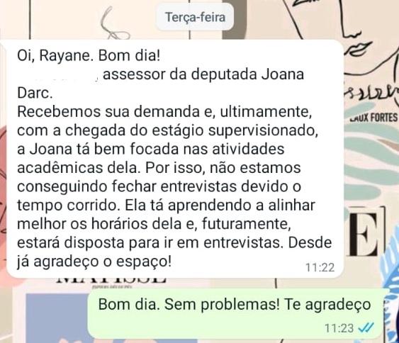 Assessoria da deputada justificou estágio supervisionado para negar entrevista enquanto ela estava em cruzeiro nas Bahamas (Foto: Reprodução)